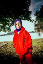Zip Hoodie- Red
