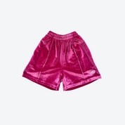 Pink velour shorts