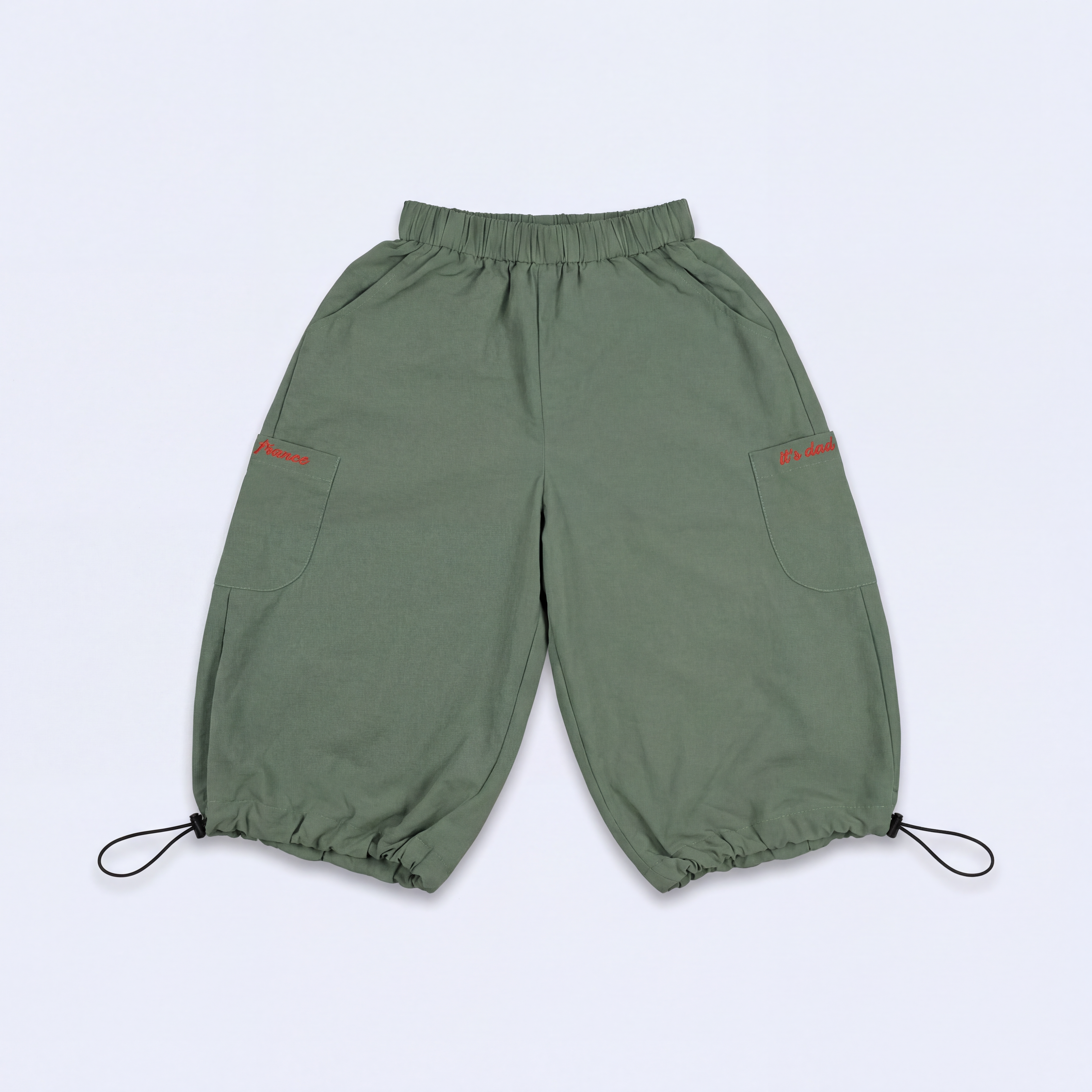 Khaki tech parachute pant