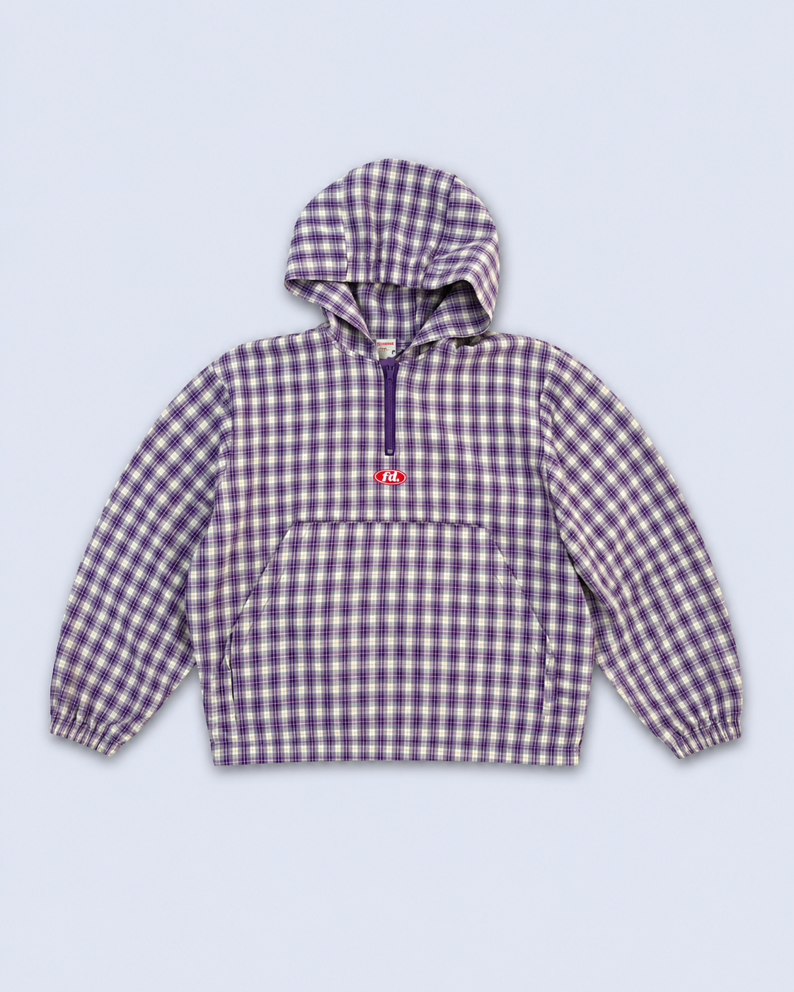 Check 1/4 zip jacket- Purple