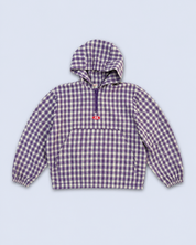 Check 1/4 zip jacket- Purple