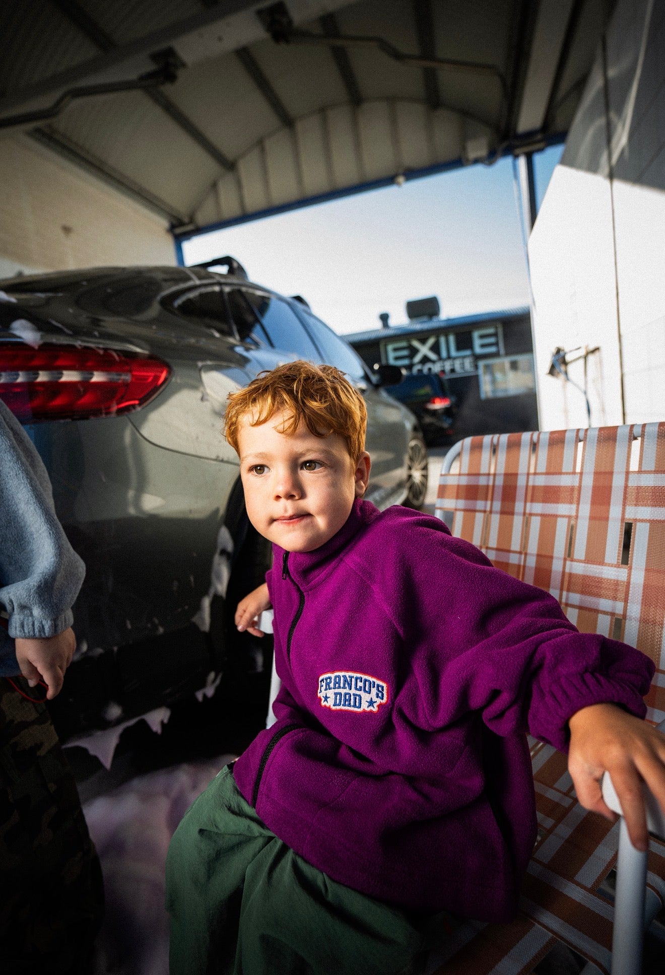 Zip fleece jumper purple