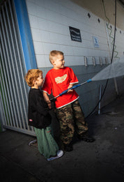 Khaki tech parachute pant